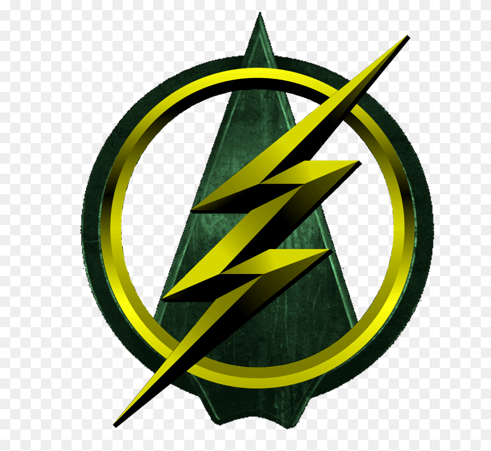Green Arrow Flash Logo 5 By Paul Flash Vs Arrow Logo Flash And Arrow Logo, Machine, Wheel, Symbol Free Transparent Png