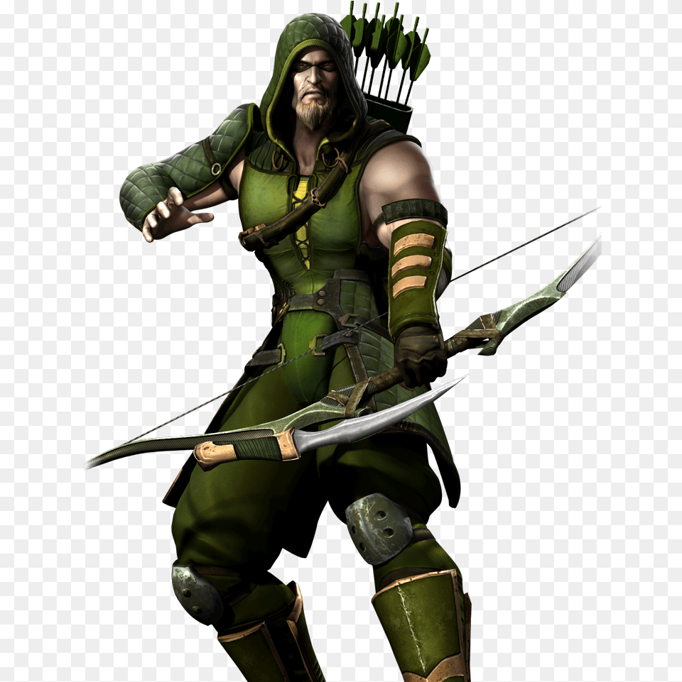Green Arrow Marvel 6 Green Arrow Injustice, Weapon, Archer, Archery, Bow Free Png Download