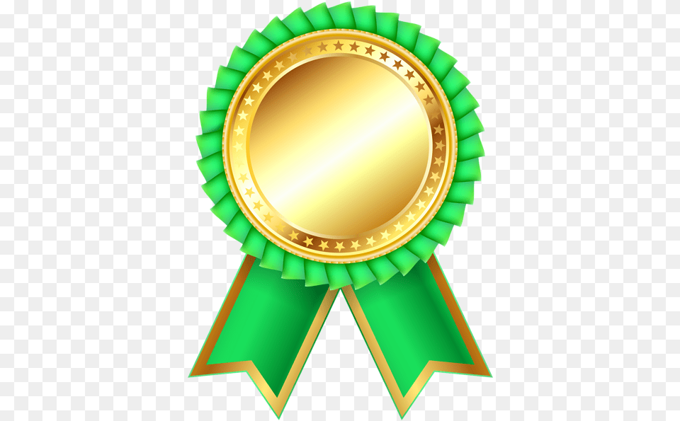 Green Award Rosette Clipar In Transparent Background Award Clipart, Badge, Gold, Logo, Symbol Png