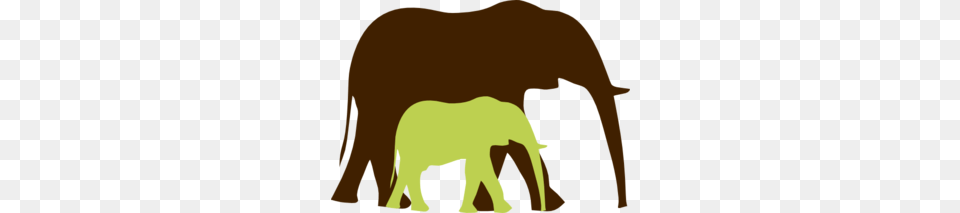 Green Baby Elephant And Mom Clip Art, Animal, Mammal, Wildlife Png Image