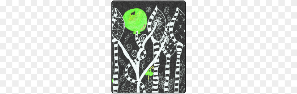 Green Balloon Zendoodle In Night Forest Garden Blanket Motif, Art, Blackboard, Collage Png