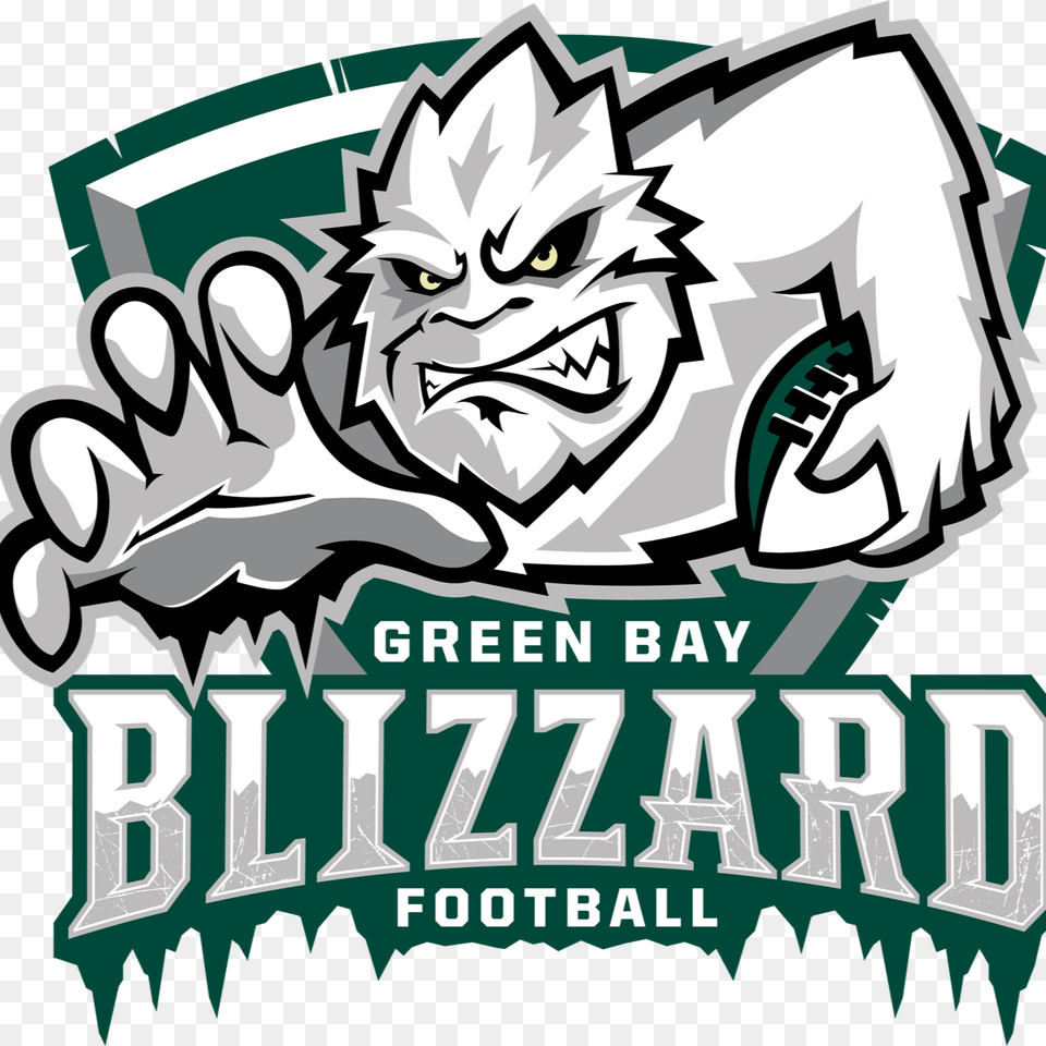 Green Bay Blizzard Football Clipart Download Green Bay Blizzard, Advertisement, Book, Poster, Publication Png Image