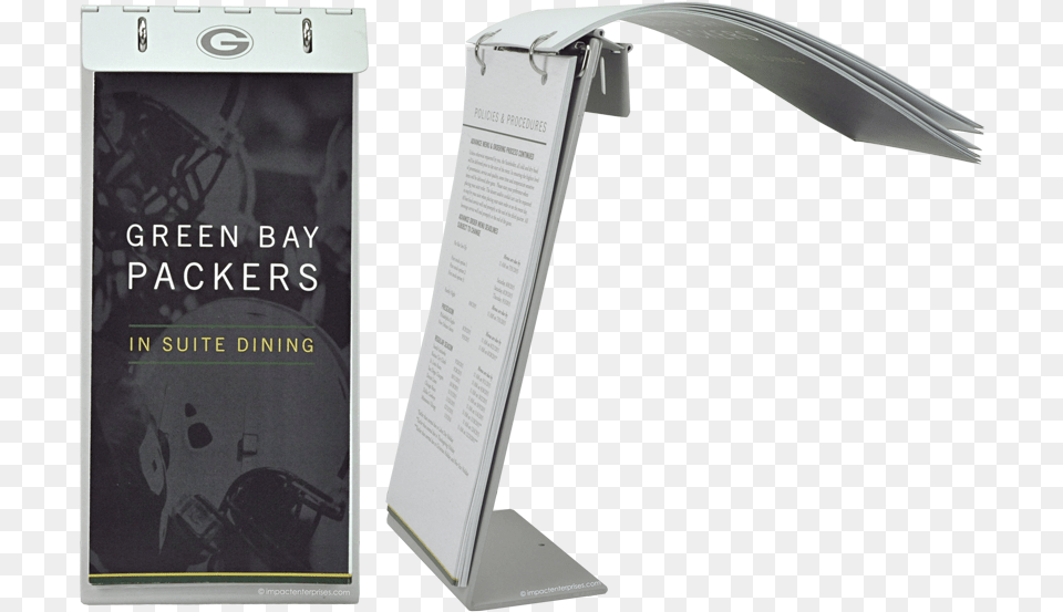 Green Bay Packers Aluminum Menu Top Stand With Rings, Advertisement, Book, Publication Png