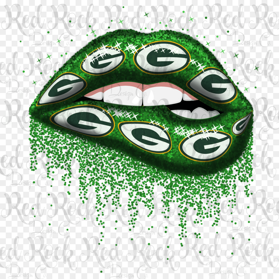 Green Bay Packers Glitter Lips, Art, Graphics, Can, Tin Png