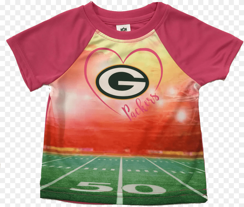 Green Bay Packers Infant Pink Synthetic Heart T Shirt Green Bay Packers, Clothing, T-shirt Free Transparent Png