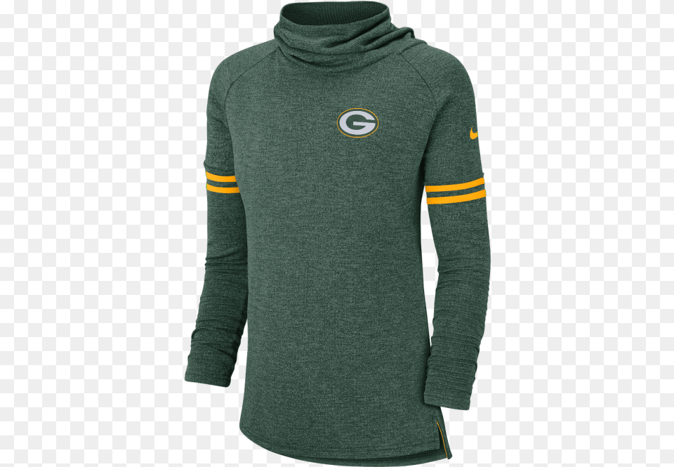 Green Bay Packers Ladies Long Sleeve Funnel Top Funnel Neck, Clothing, Fleece, Long Sleeve, Knitwear Free Png