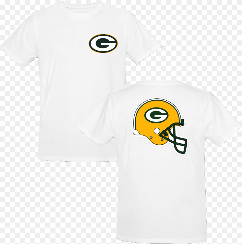 Green Bay Packers Majestic Nfl Helmet Logo T Shirt Green Bay Packers Temporary Tattoo Sheet, Clothing, T-shirt, American Football, Football Free Png Download