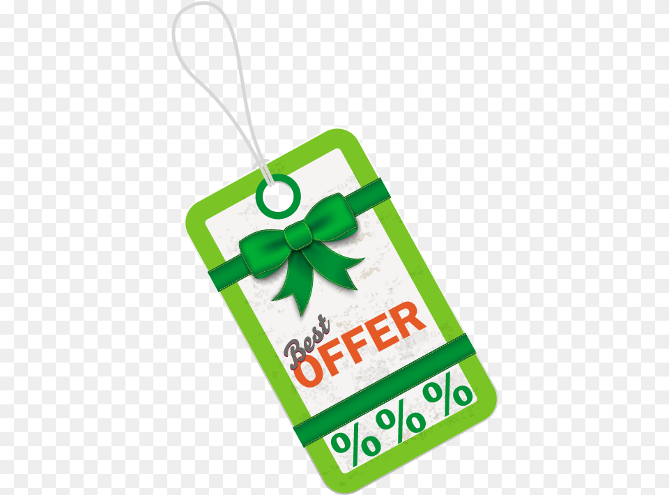 Green Best Offer Hang Tag Portable Network Graphics, Accessories Png Image