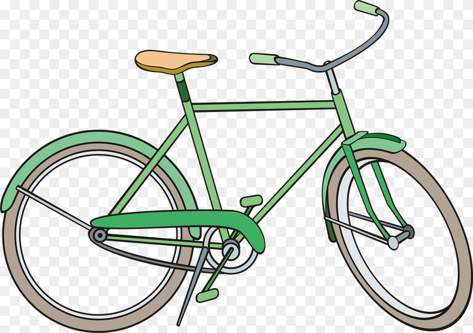 Green Bicycle Clipart, Transportation, Vehicle Png Image
