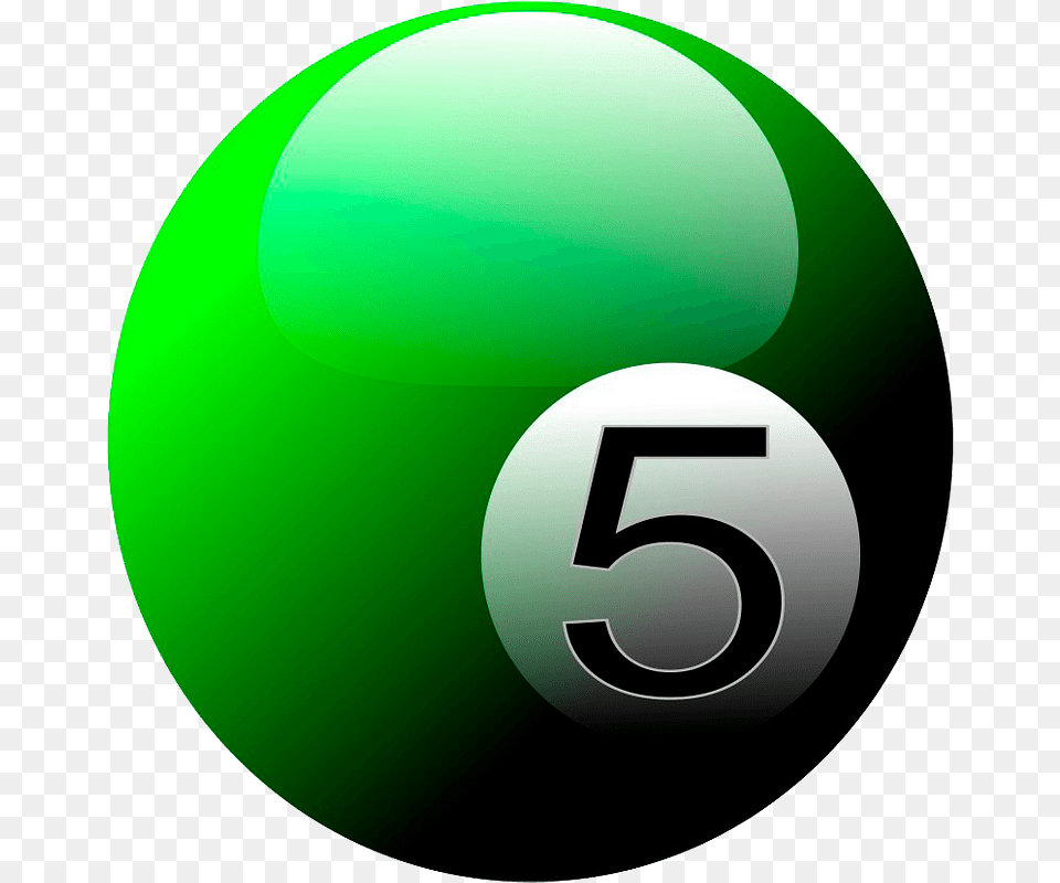 Green Billiard Ball Clipart, Sphere, Number, Symbol, Text Free Transparent Png