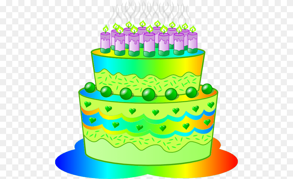 Green Birthday Cake Clip Art, Birthday Cake, Cream, Dessert, Food Free Png Download