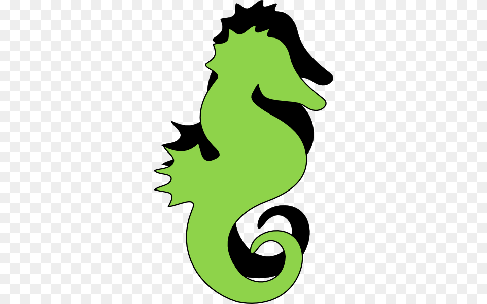 Green Black Seahorse Clipart For Web, Animal, Mammal, Sea Life Free Png