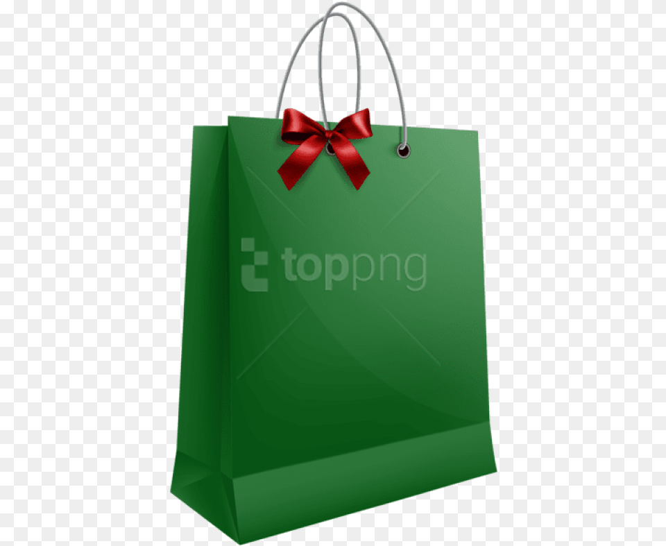 Green Bow Christmas Gift Bag, Shopping Bag, Accessories, Handbag Png Image