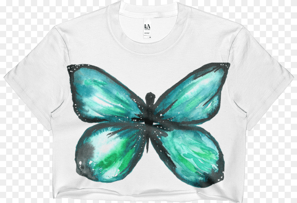 Green Butterfly Edgy Ladies Crop Top Lycaenid, Clothing, T-shirt, Accessories, Adult Free Transparent Png