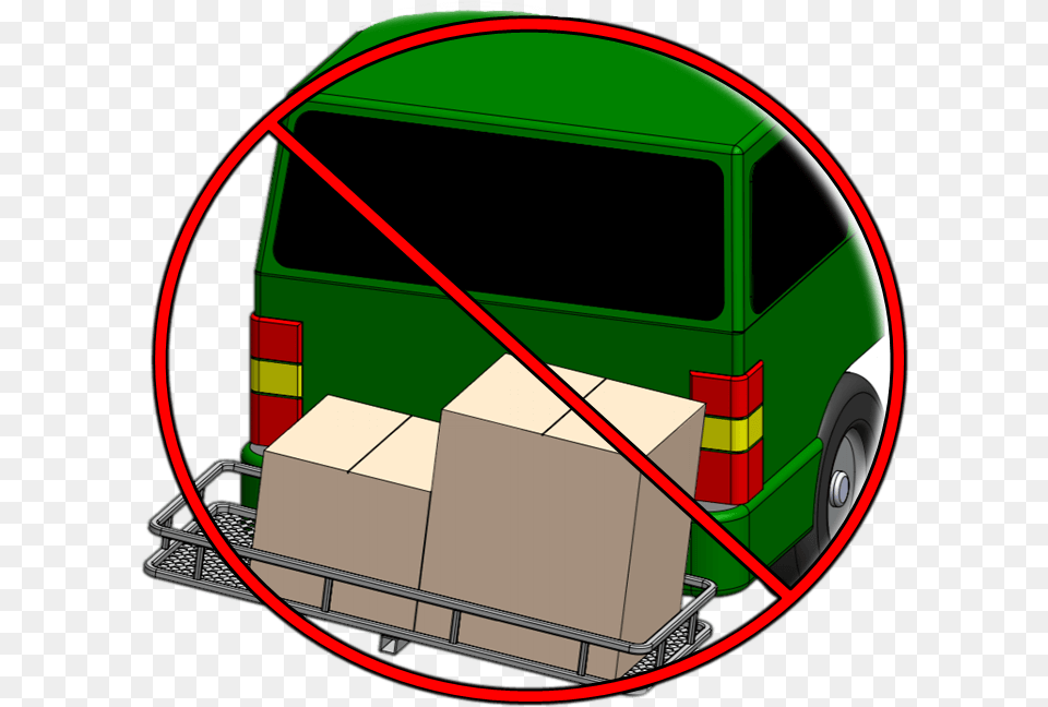 Green Car Crossed Out With Unstable Cargo Car, Box, Cardboard, Carton, Person Png Image