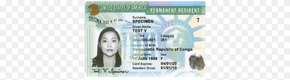 Green Card, Text, Document, Person, Id Cards Free Transparent Png