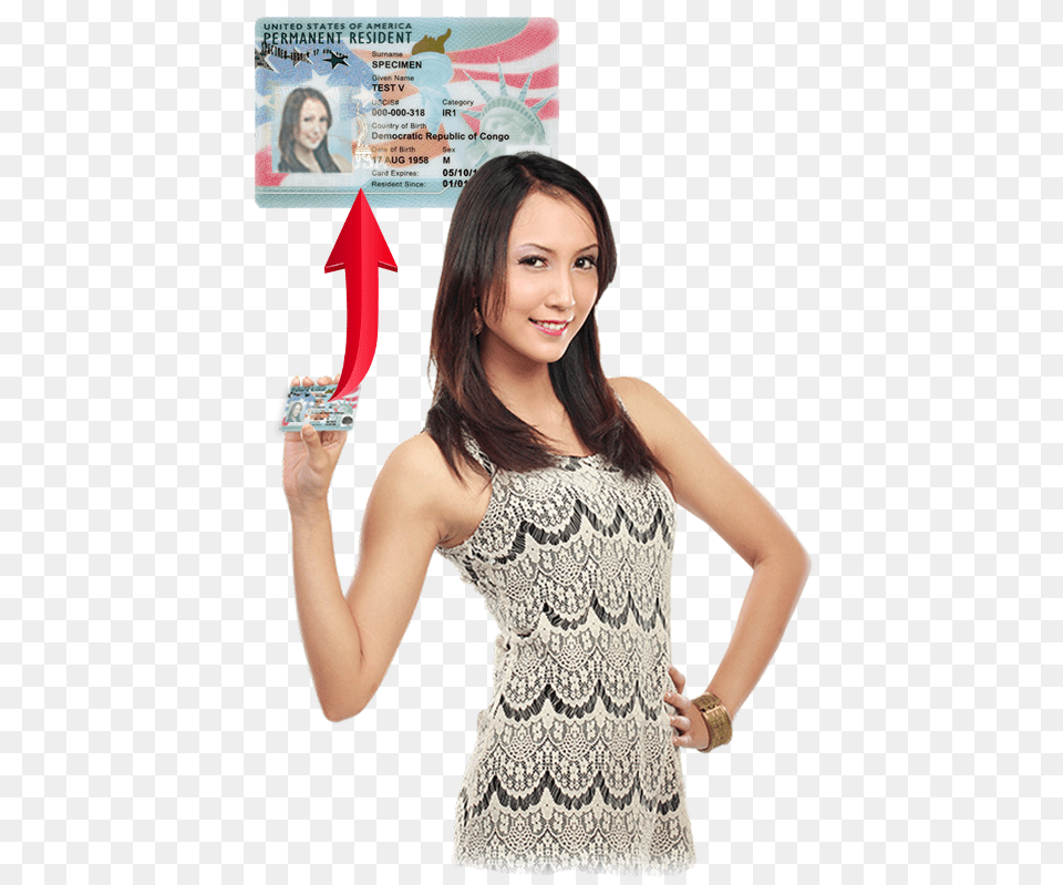 Green Card, Clothing, Text, Dress, Adult Png