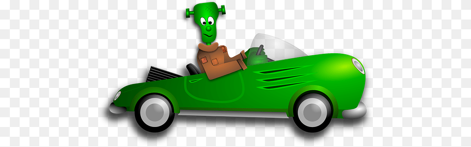 Green Cartoon Car Clip Arts For Web Clip Arts Frankenstein Cartoon In Car, Grass, Lawn, Plant, Device Png