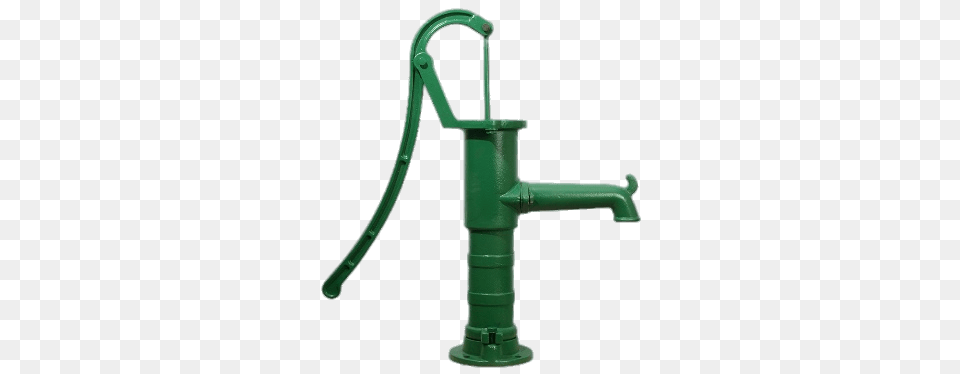 Green Cast Iron Water Pump, Machine, Smoke Pipe Png Image