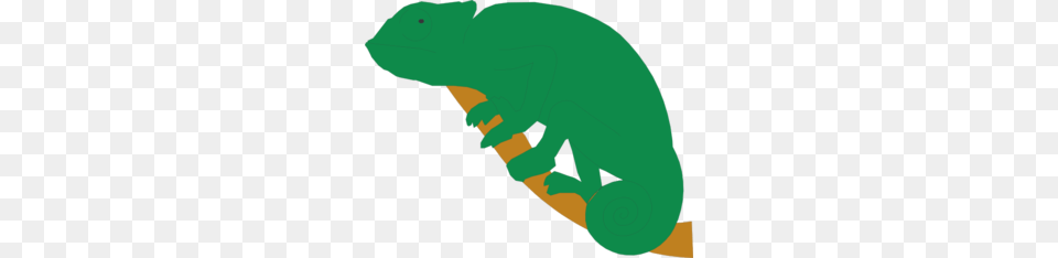 Green Chameleon On A Branch Clip Art, Animal, Iguana, Lizard, Reptile Png