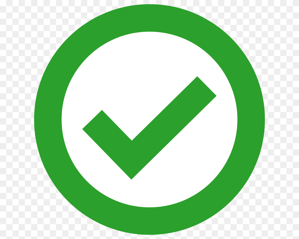 Green Check In Green Circle, Symbol, Disk, Sign Free Png