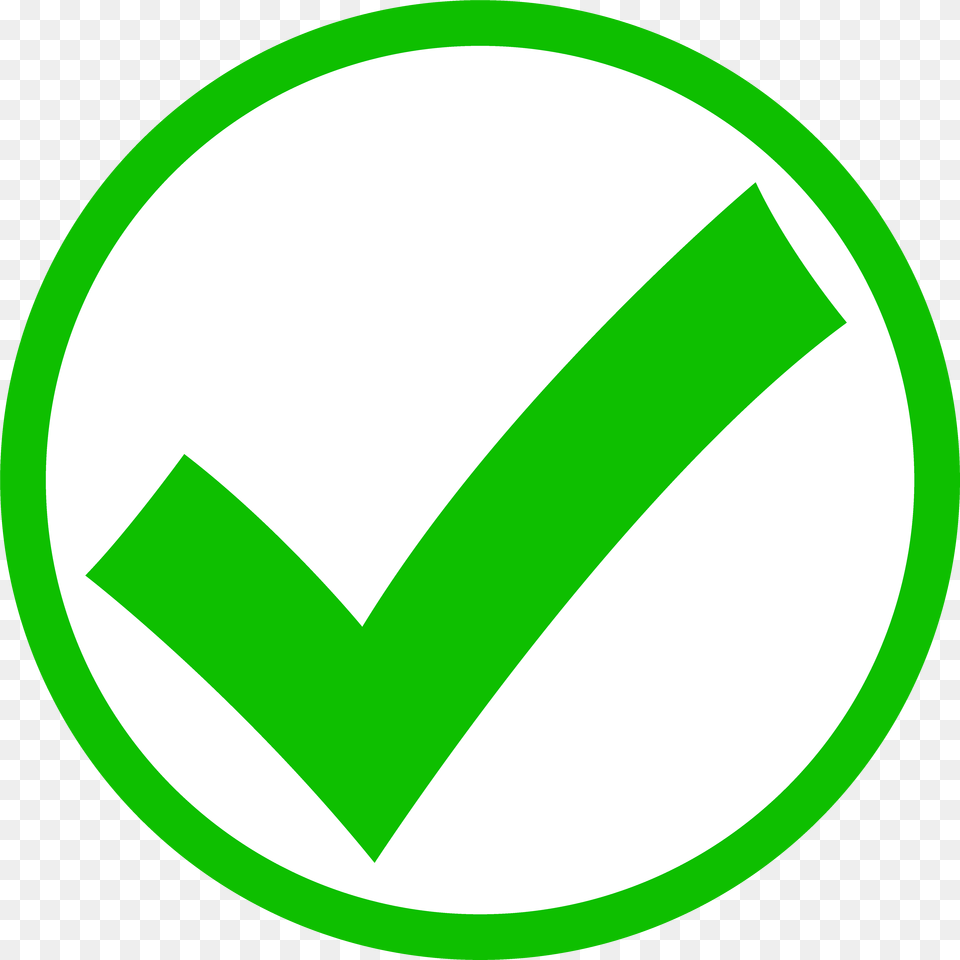 Green Check Mark In Circle Green Check Mark, Logo, Symbol, Disk Png Image