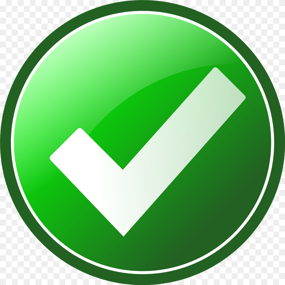 Green Checkmark Clip Art Check Mark Clip Art, Symbol, Disk, Sign Free Png