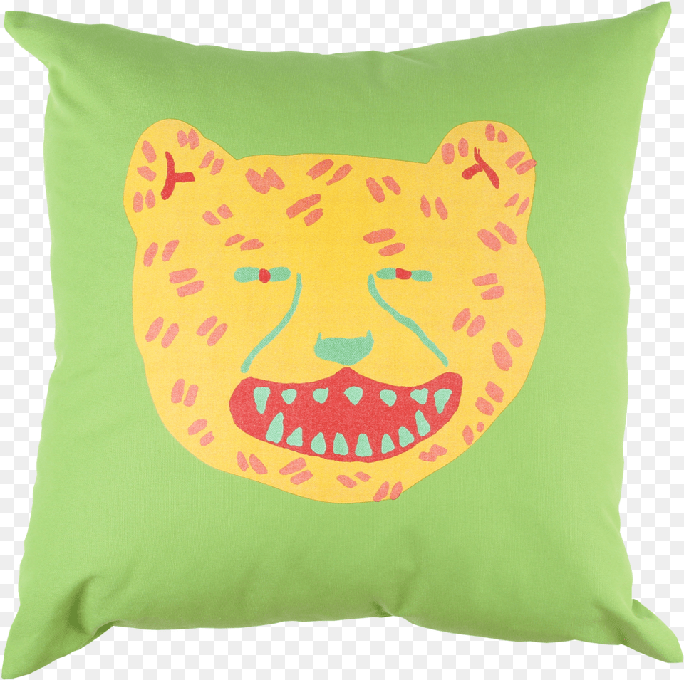 Green Cheetah Pillow Orange Pillow, Cushion, Home Decor Png Image