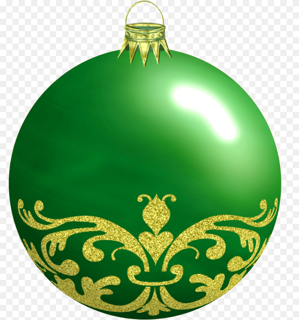 Green Christmas Bauble With Ornaments Transparent Background Christmas Ornament, Accessories Png Image