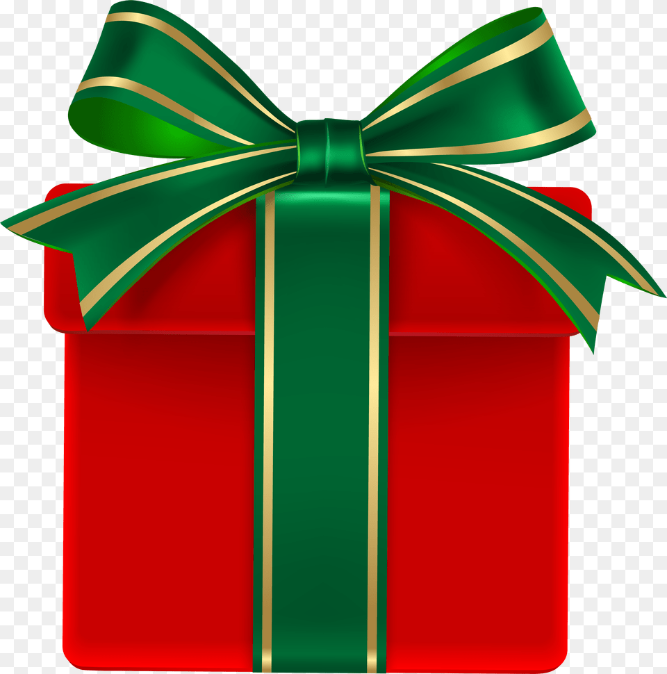 Green Christmas Bow, Gift, Mailbox Png Image