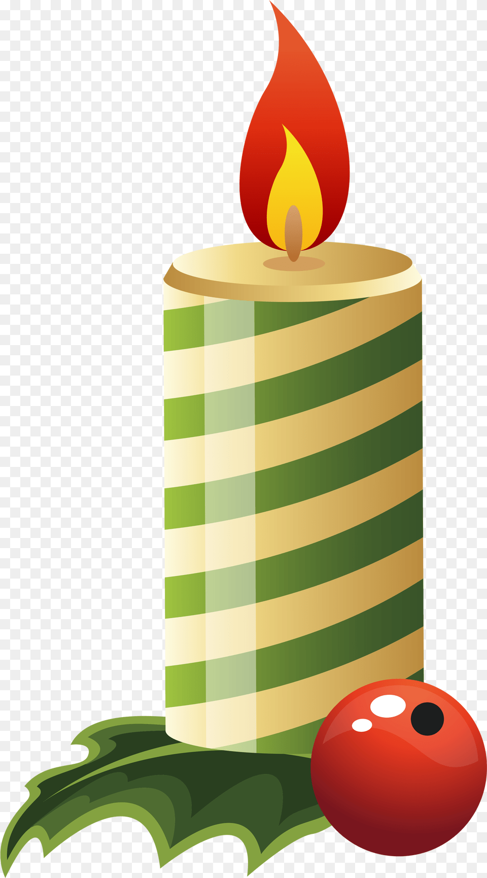 Green Christmas Candle Transparent Christmas Candle Clipart Png Image
