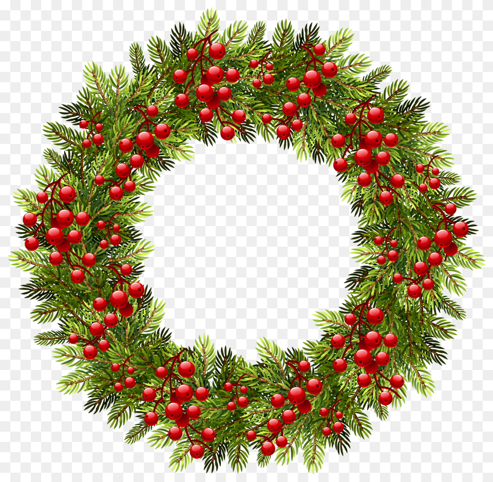 Green Christmas Pine Wreath Clipart Gallery Png