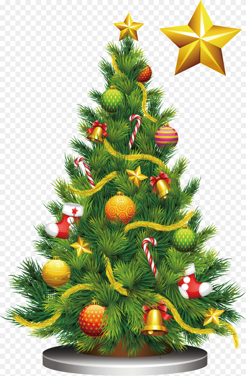 Green Christmas Tree Element Decorated Christmas Trees Illustrations, Plant, Christmas Decorations, Festival, Christmas Tree Png
