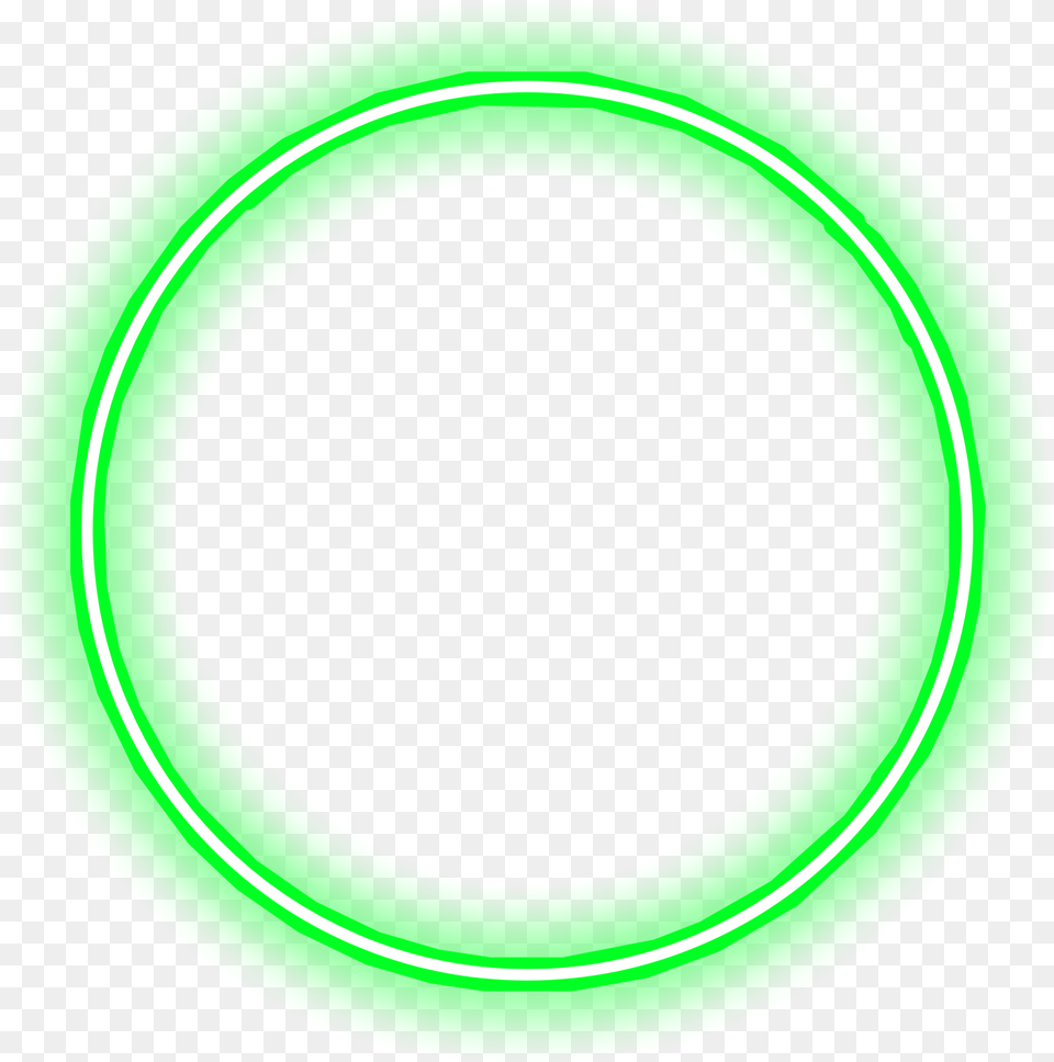 Green Circle Border Neon Frame Sticker Dot, Light Png