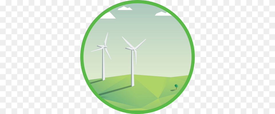 Green Circle Frame Wind Turbine, Engine, Machine, Motor, Outdoors Png Image