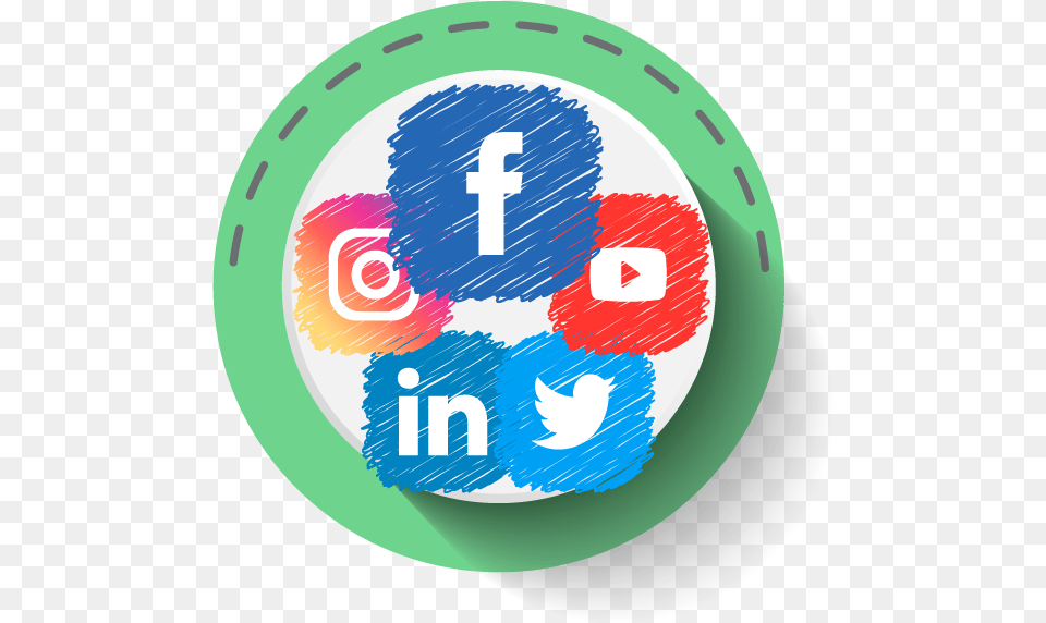 Green Circle Social Media Icons Circle, Badge, Logo, Symbol, Sphere Free Transparent Png
