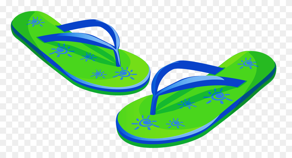 Green Clipart Flip Flops, Clothing, Flip-flop, Footwear, Device Free Png