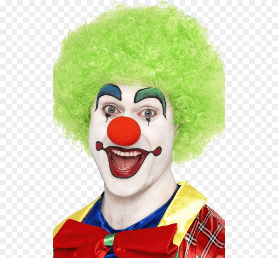 Green Clown Wig, Adult, Female, Performer, Person Png Image