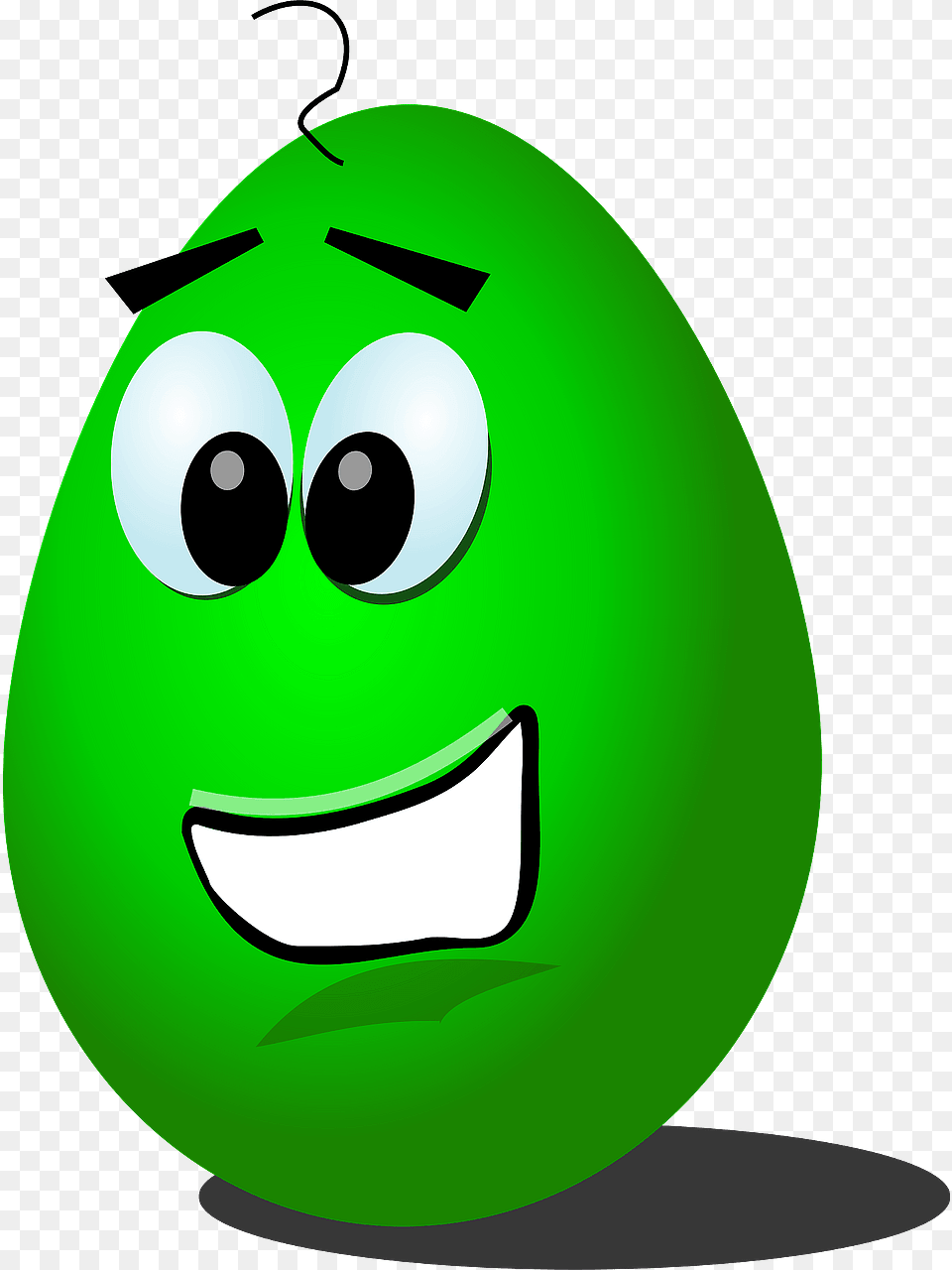 Green Comic Egg Clipart, Food Png Image