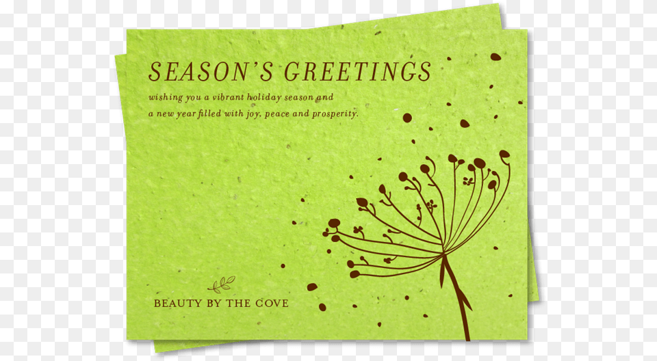 Green Corporate Holiday Cards Organic Floral By Green, Plant, Text Free Png Download