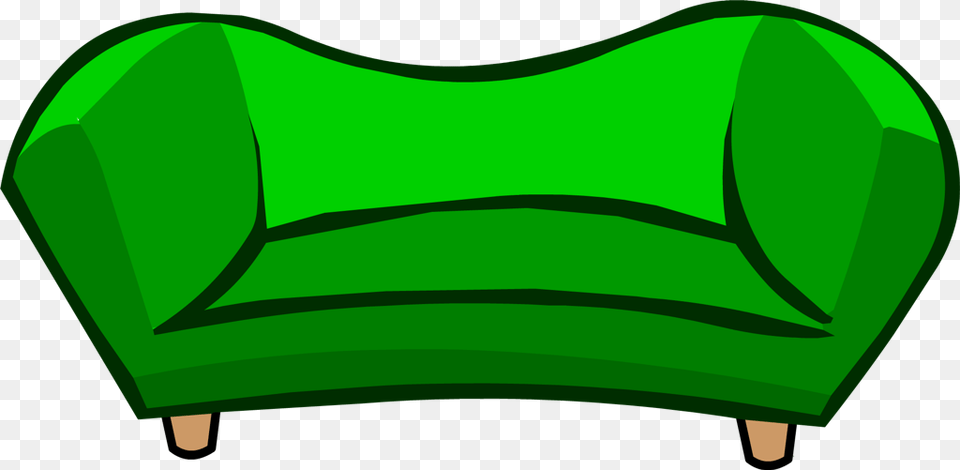 Green Couch Sofas Club Penguin, Furniture Free Png Download