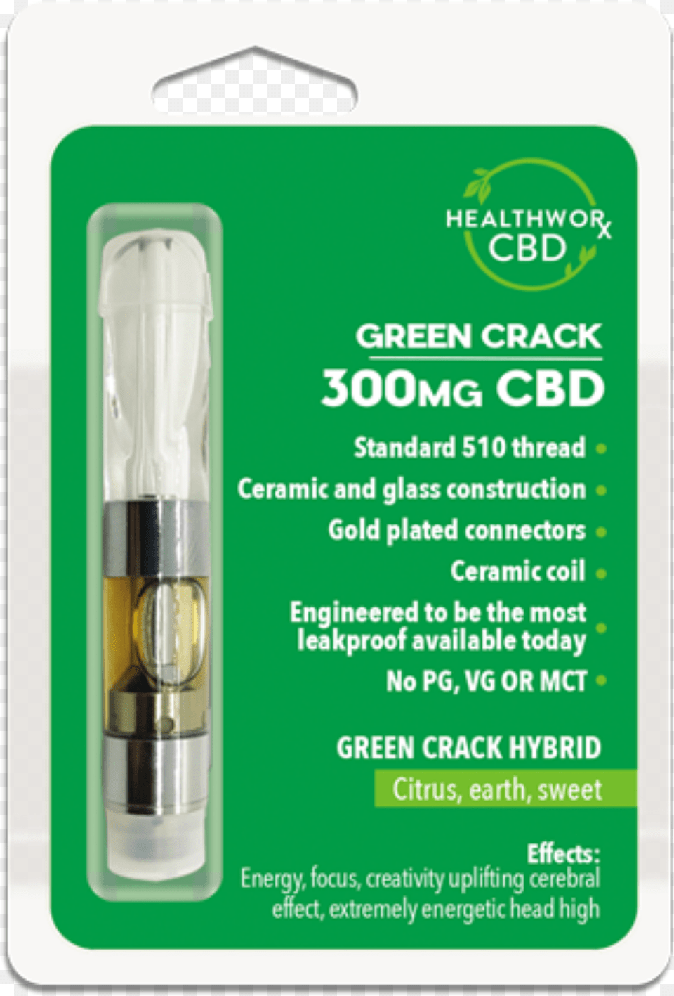 Green Crack 300mg Cbd Vaporizer Pen Cartridge By Healthworxcbd Compact Fluorescent Lamp, Light Free Png