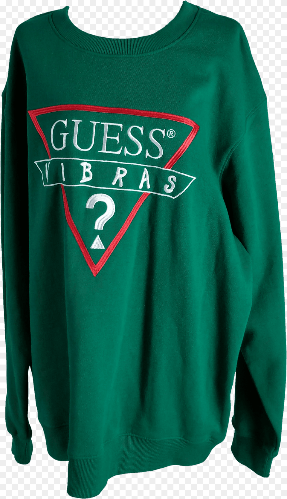 Green Crewneck Sweatshirt By Guess X J Balvin, Clothing, Knitwear, Long Sleeve, Sleeve Free Png Download
