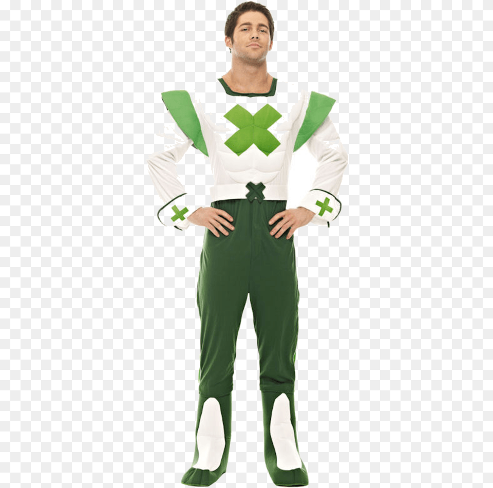 Green Cross Code Man Costume, Clothing, Person Png Image