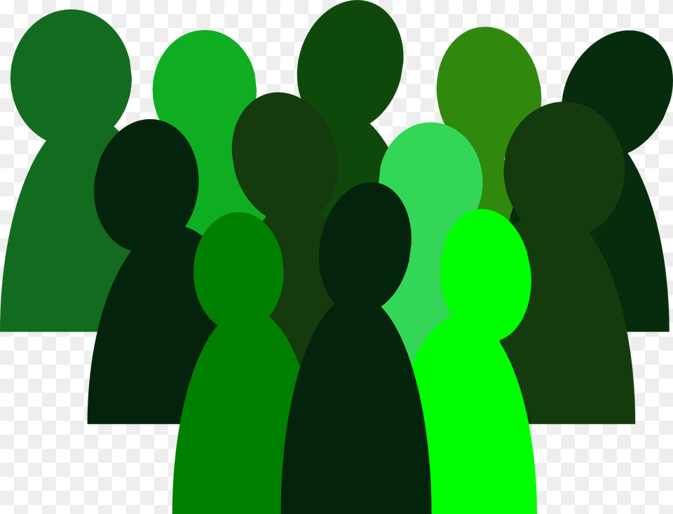 Green Crowd Clipart, Person, Adult, Female, Woman Free Transparent Png