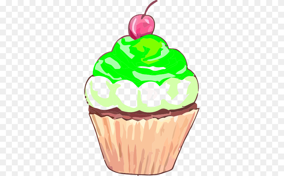 Green Cupcake Clip Art, Cake, Cream, Dessert, Food Free Png
