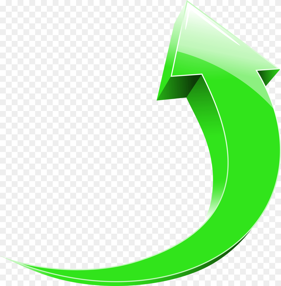 Green Curved Arrow, Nature, Night, Outdoors, Symbol Free Png Download