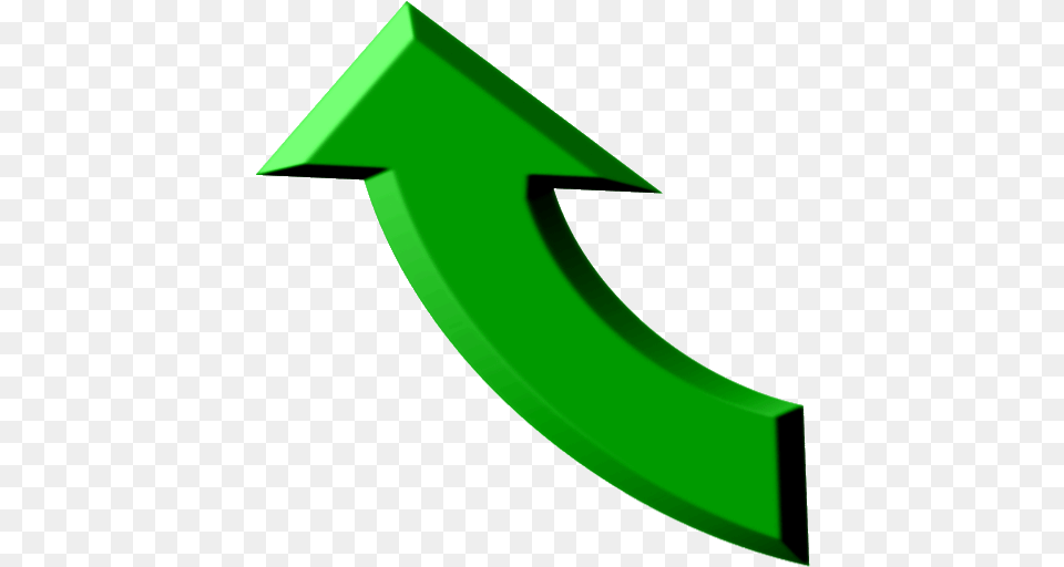 Green Curved Arrow N4 Green Curved Left Up Arrow, Symbol, Number, Text Png Image