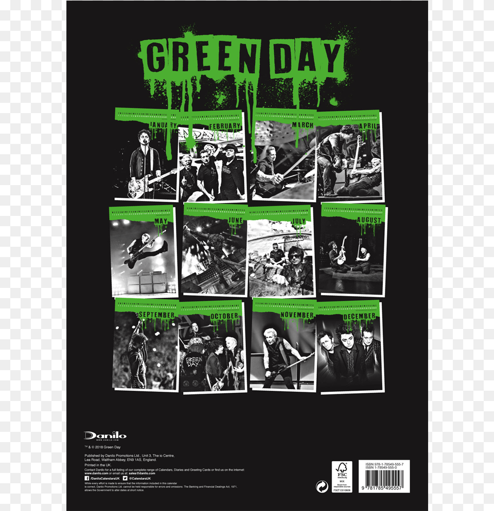 Green Day Calendar 2019, Advertisement, Poster, Adult, Male Free Png Download
