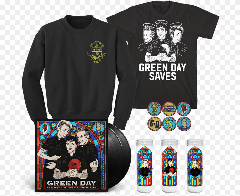 Green Day Greatest Hits God39s Favorite Band Music, T-shirt, Sleeve, Clothing, Long Sleeve Png